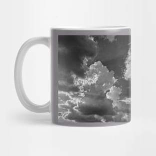 Clouds in the sky in black and white Mug